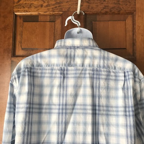 Nautica Blue and White Plaid Button-Down Shirt - Picture 9 of 12